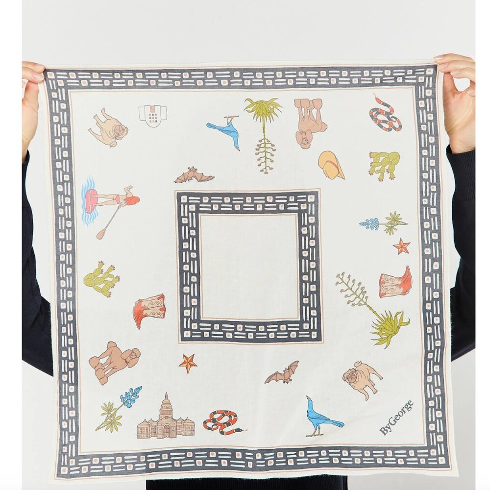 Dog Custom print by Mishka Westell Austin Texas birthday 45 years ByGeorge Scarf - Picture 6 of 9